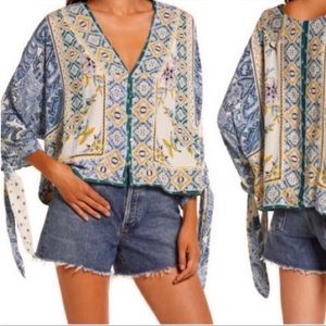 *NEW* Free People Catch Me If You Can Blouse Top | Color: Light Combo | Size: XS